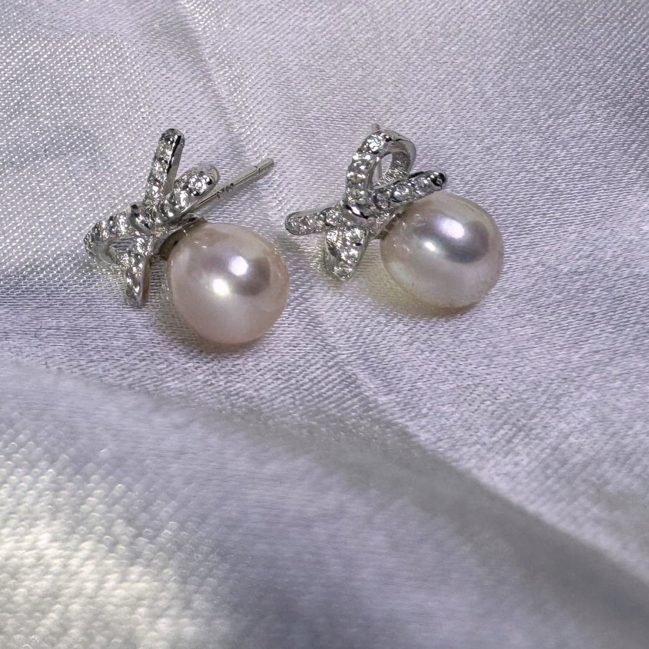 Luxurious Elegant Butterfly Adorned Freshwater Pearl Earrings Nature's Elegance