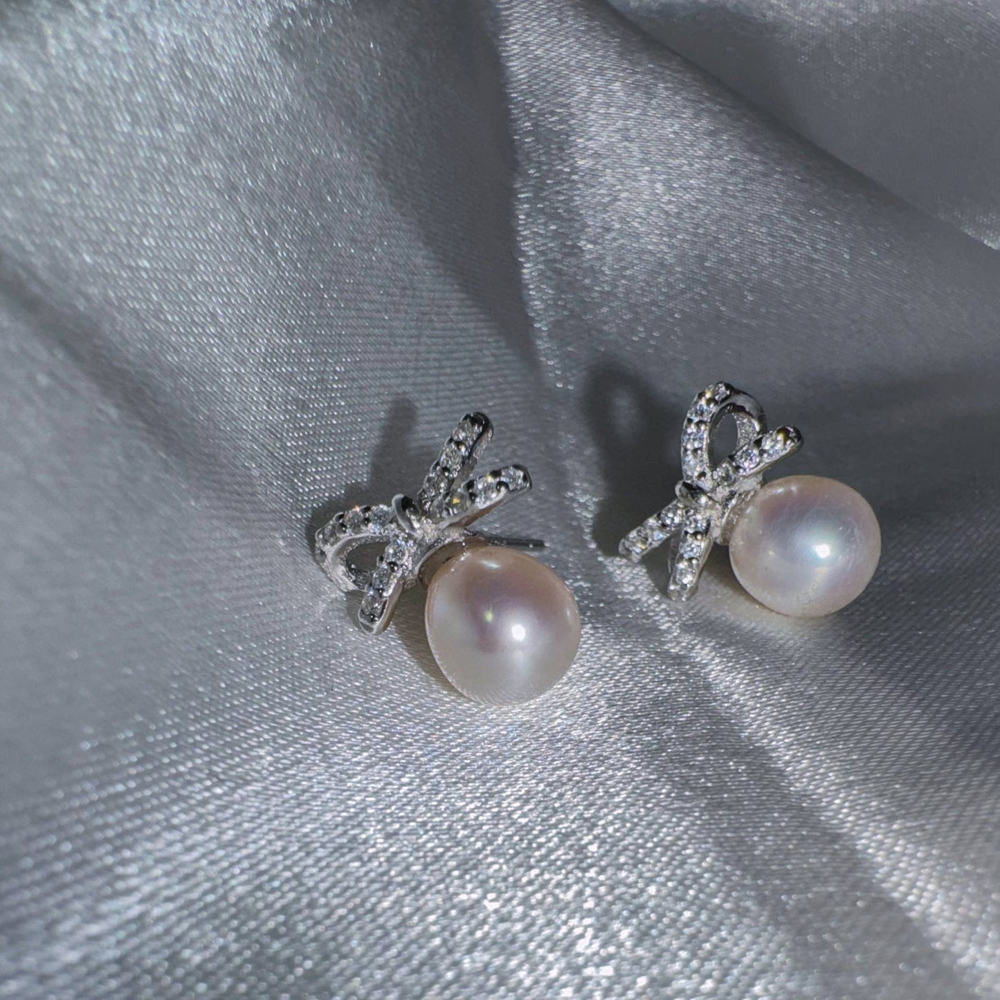 Luxurious Elegant Butterfly Adorned Freshwater Pearl Earrings Nature's Elegance