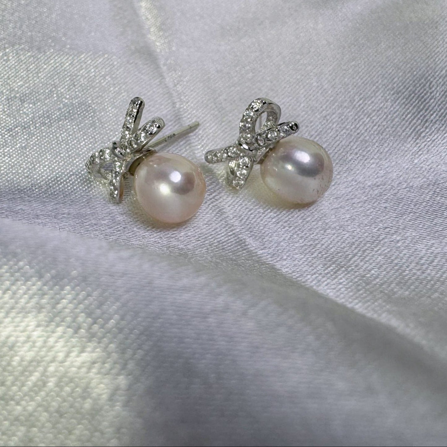 Luxurious Elegant Butterfly Adorned Freshwater Pearl Earrings Nature's Elegance